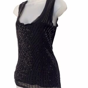 White House Black Market sequin embellished sleeveless top size S indie sleaze